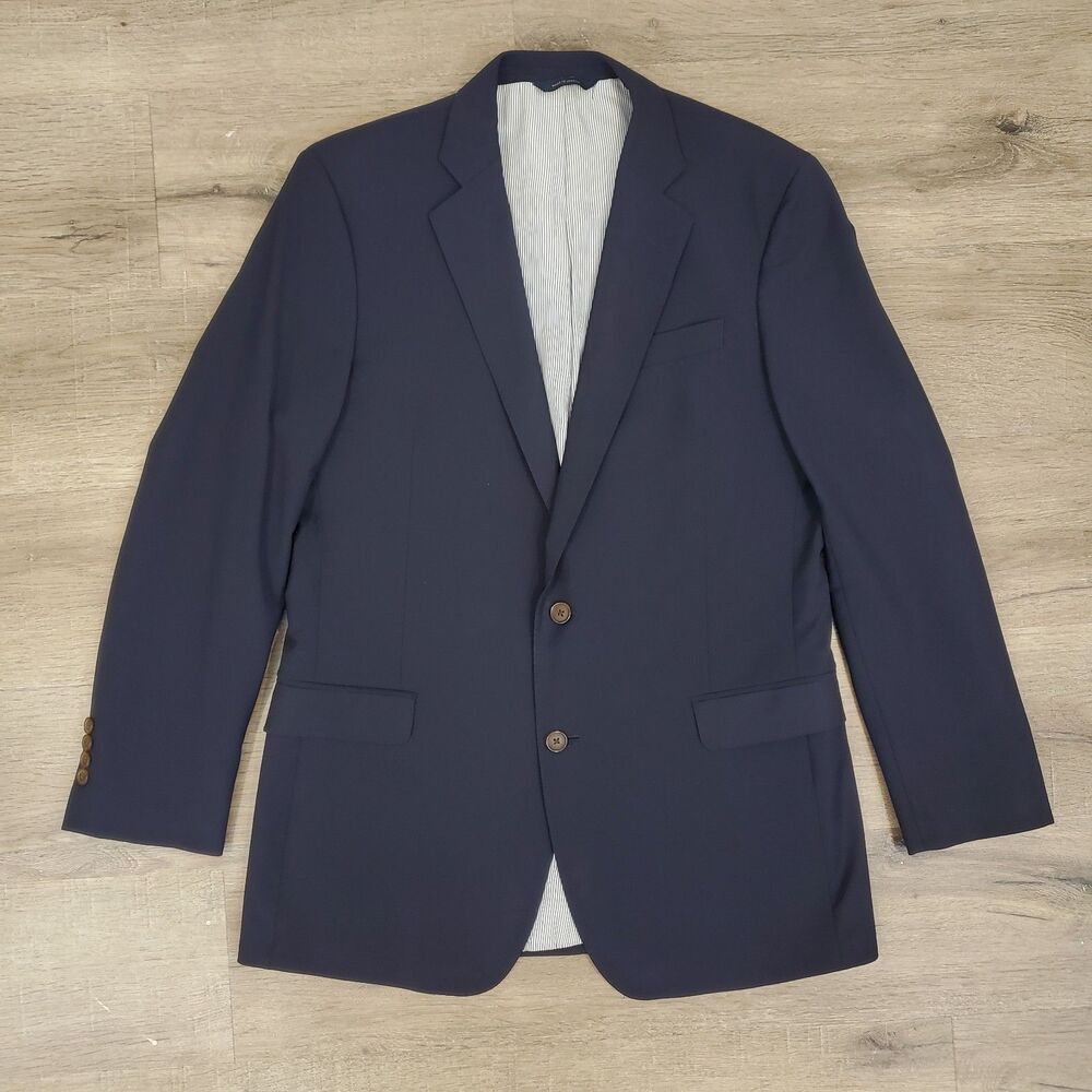 Brooks Brothers Explorer Fitzgerald Wool Blazer Jacket 40 Long Blue Career